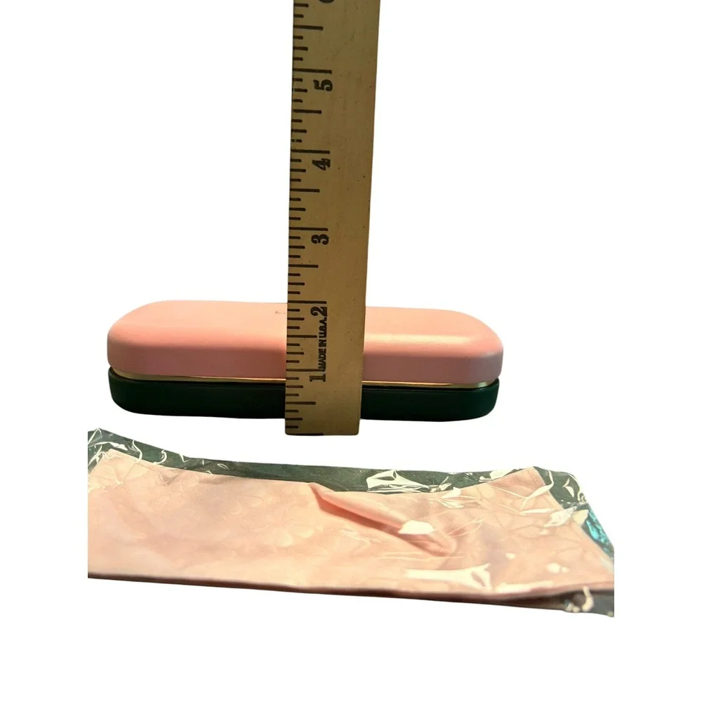 KATE SPADE PINK GREEN AUTHENTIC EYEGLASSES CASE W/CLOTH